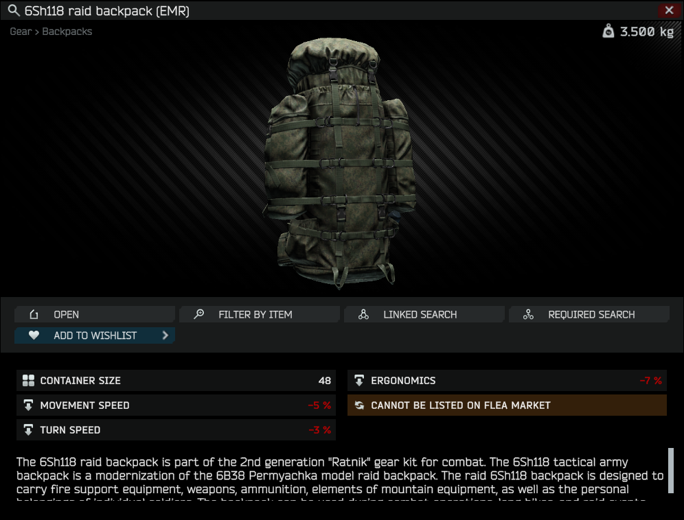 PVE | 6Sh118 raid backpack (EMR) | Raid | Fast Delivery from CRAZY ...