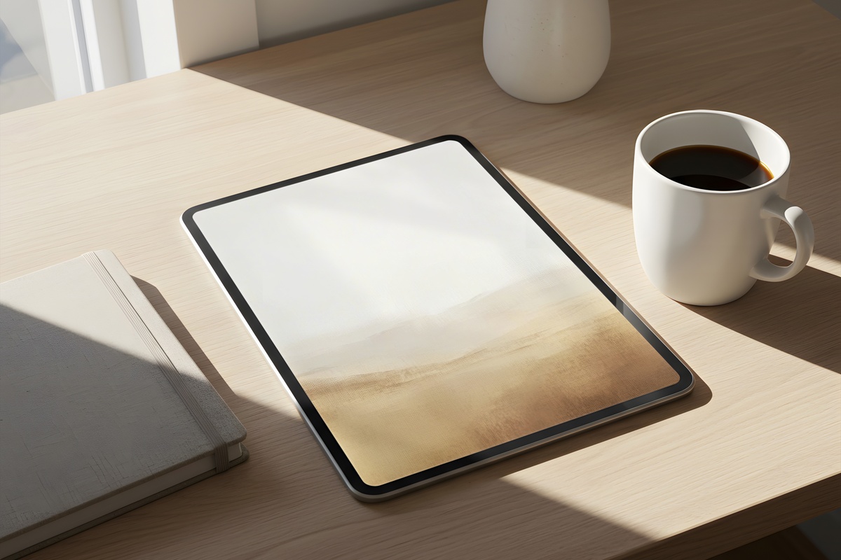 Desert Calm in Modern Brushstrokes Modern iPad Wallpaper