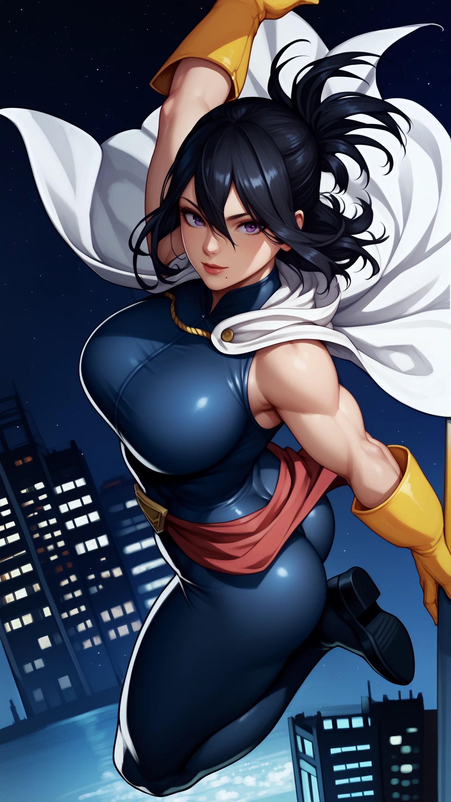 nana shimura by waifu_licker with girl, large breasts, My Hero Academia, ai art, muscle girl