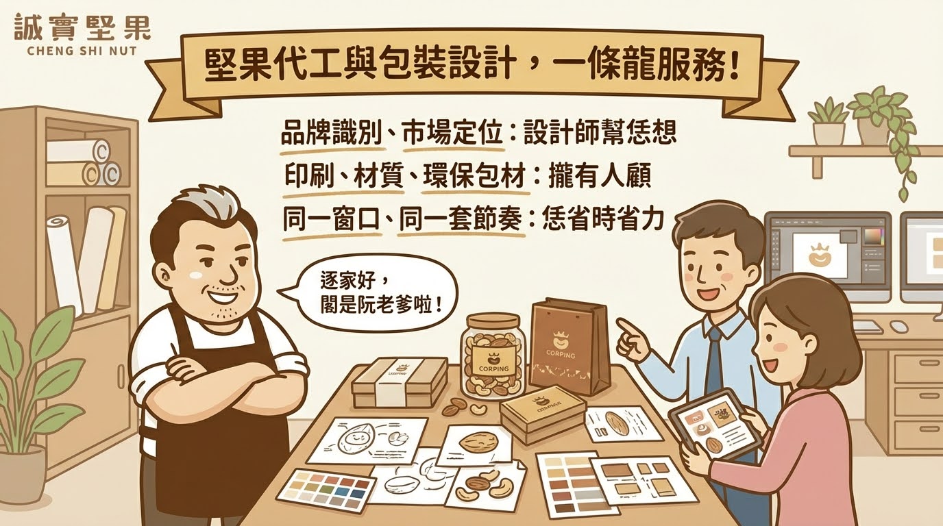 誠實堅果堅果代工與包裝設計，一條龍服務