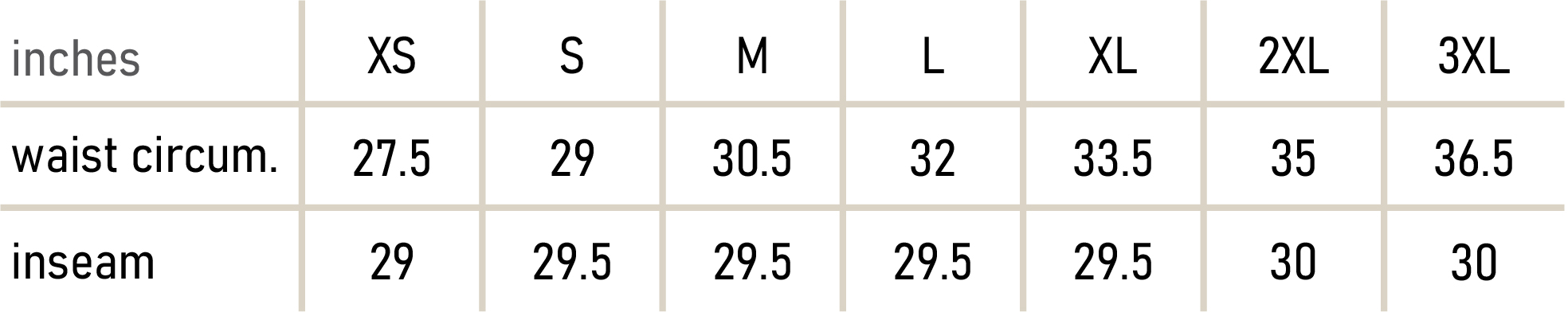 Size Chart