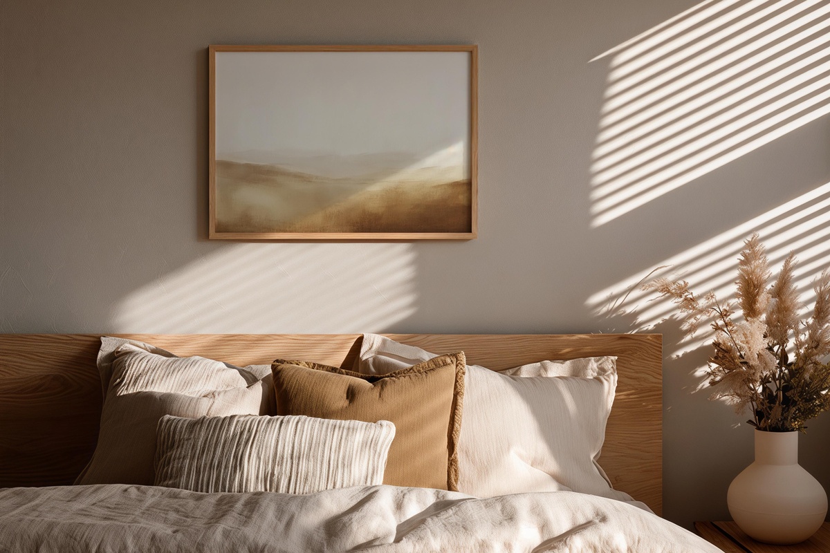 Earthy Landscape Symphony Printable Wall Art featuring earth tone landscape painting