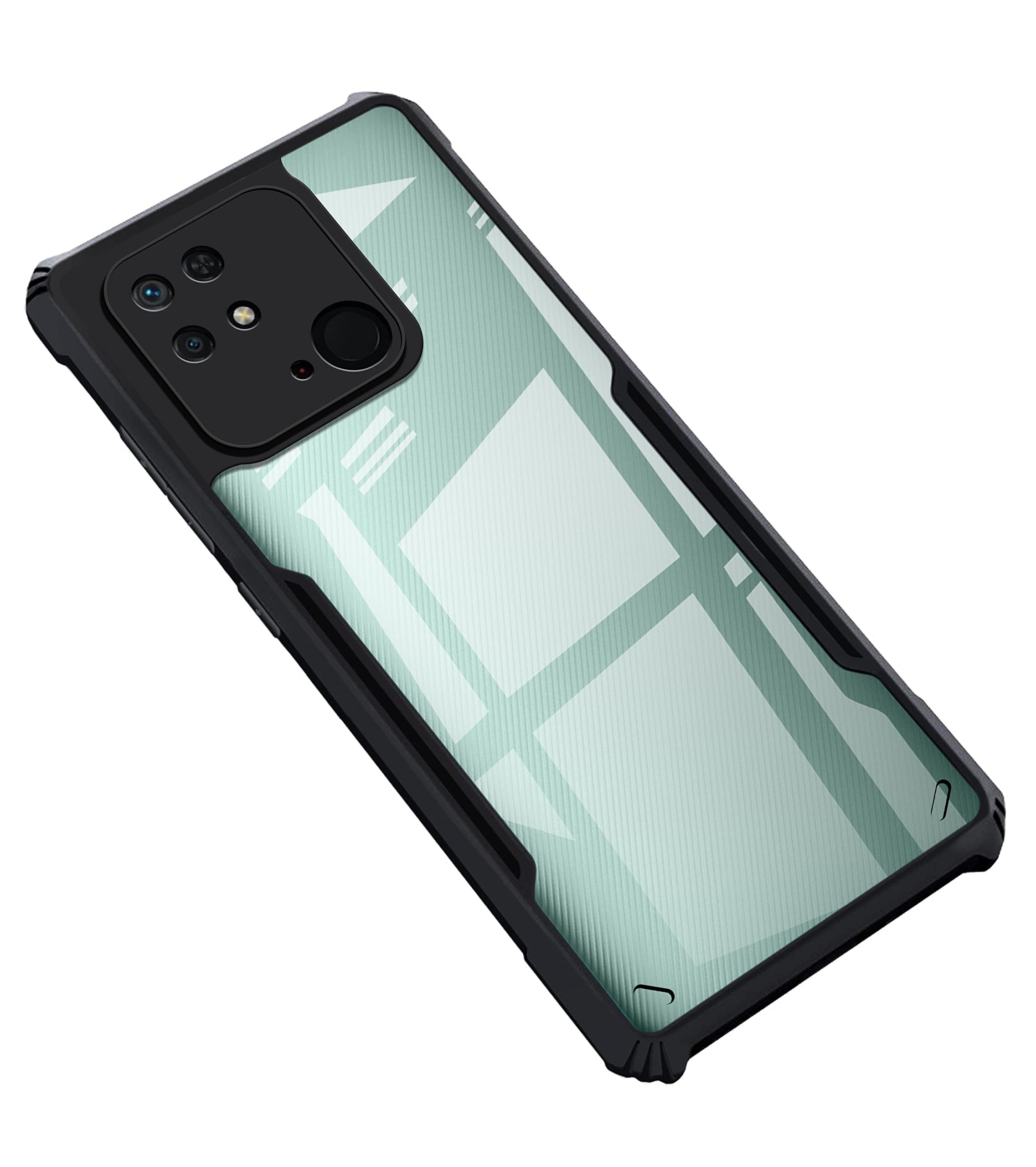 Poco C40 - Black Border - Transparent Back iPaky Mobile Back Cover Case