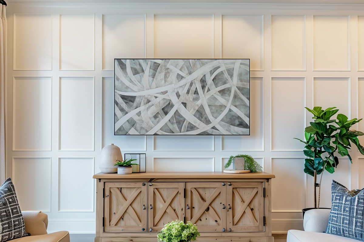 Woven Harmony Threads Abstract Frame TV Art