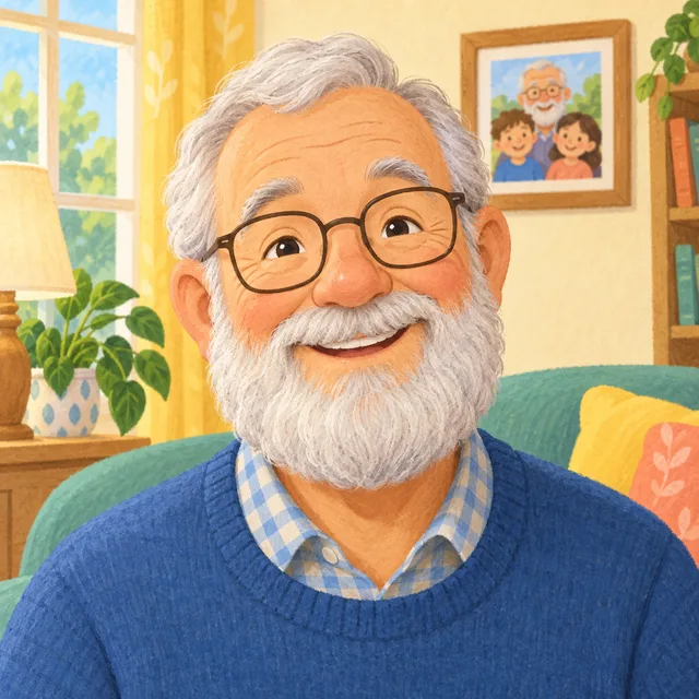 Scene: Grandpa has a beard.