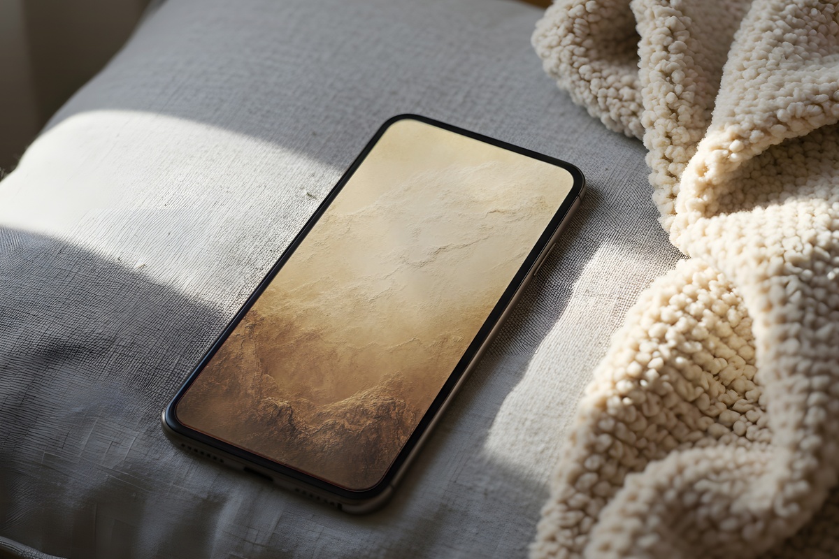 Earthy Landscape Harmony warm ochre landscape aesthetic iPhone wallpaper
