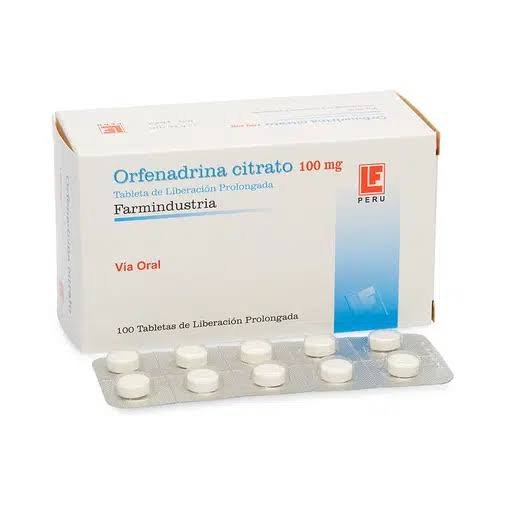 Orfenadrina Citrato 100 Mg Farmindustria Caj/100 Tab.