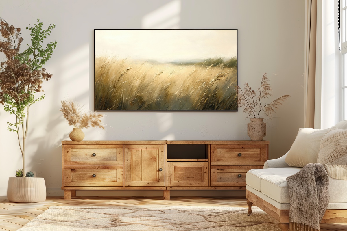 Meadow Tranquility Impression Landscape Frame TV Art