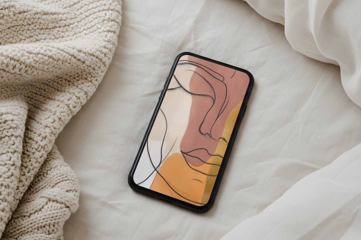 Curved Face Minimalism minimalist iPhone wallpaper in soft pastel tones
