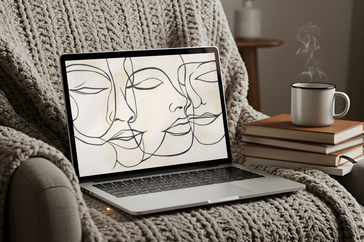 Artistic Silhouettes of Expression Neutral Desktop Wallpaper