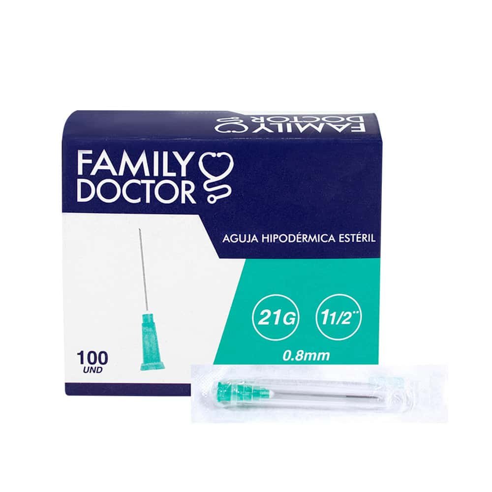 Aguja Hipodermica 21G X 1 1/2 X100