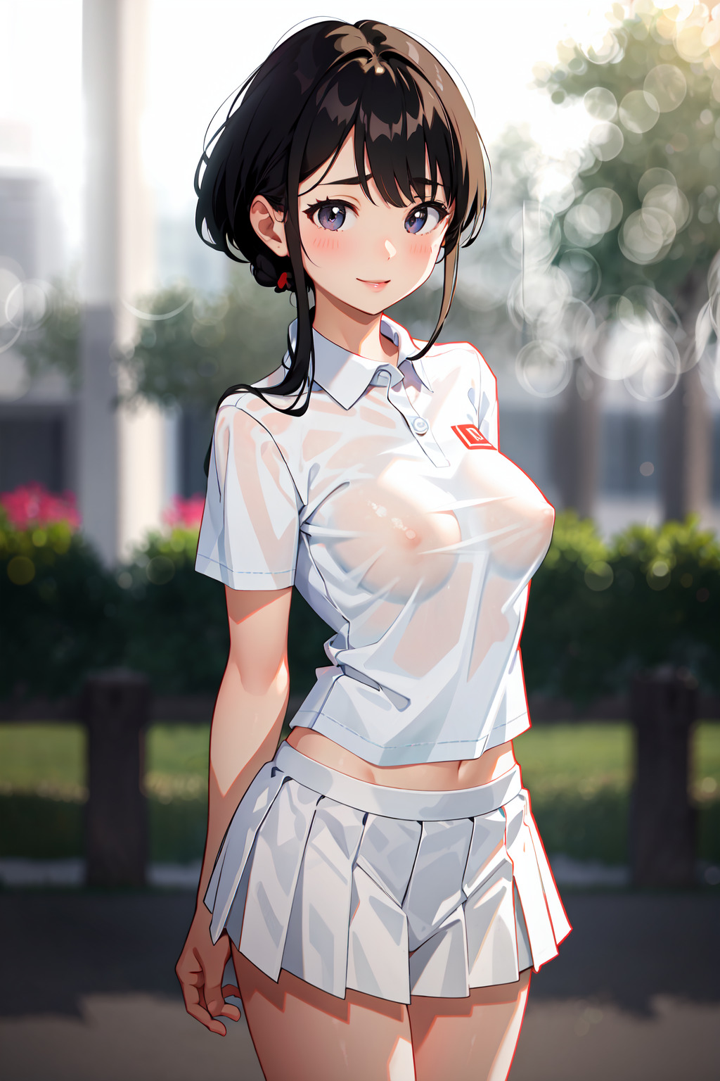汗だく胸透け テニス少女 01 by ぷろでこ ProDeco with breasts, sheer, tennis, large breasts
