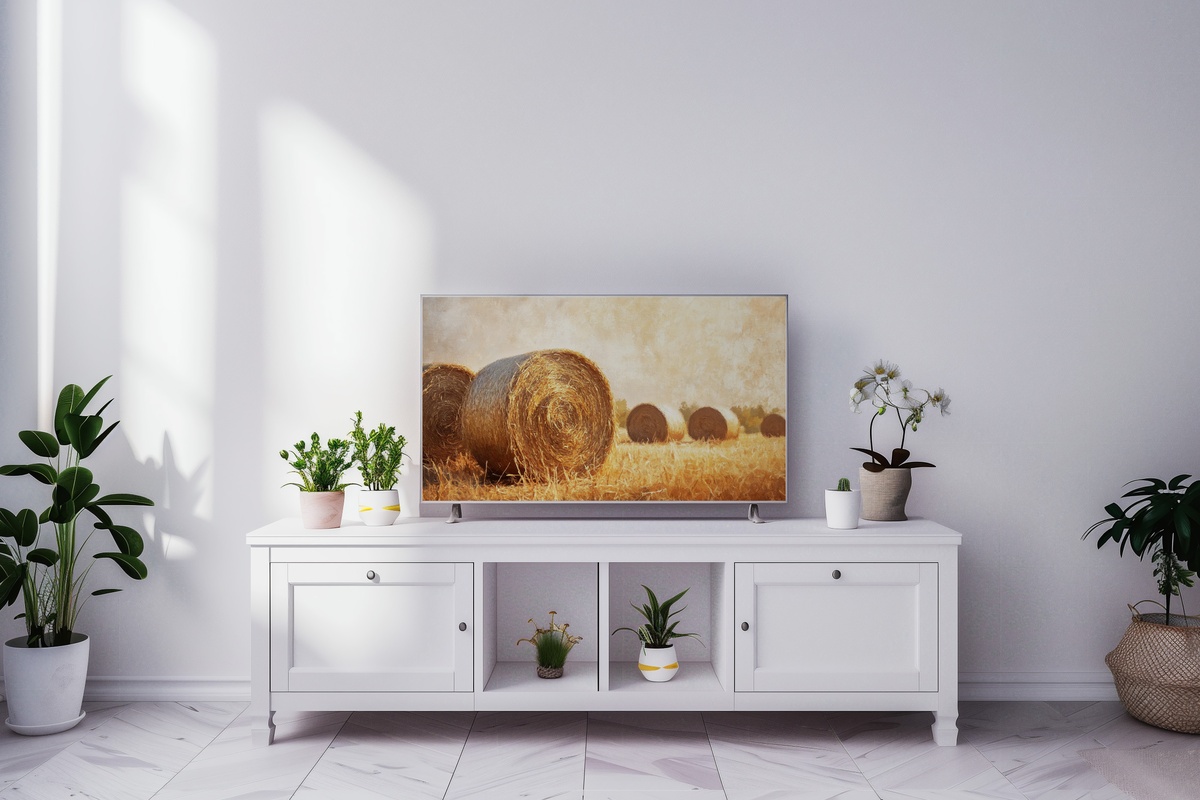 Sunlit Golden Hay Bales Farmhouse Frame TV Art