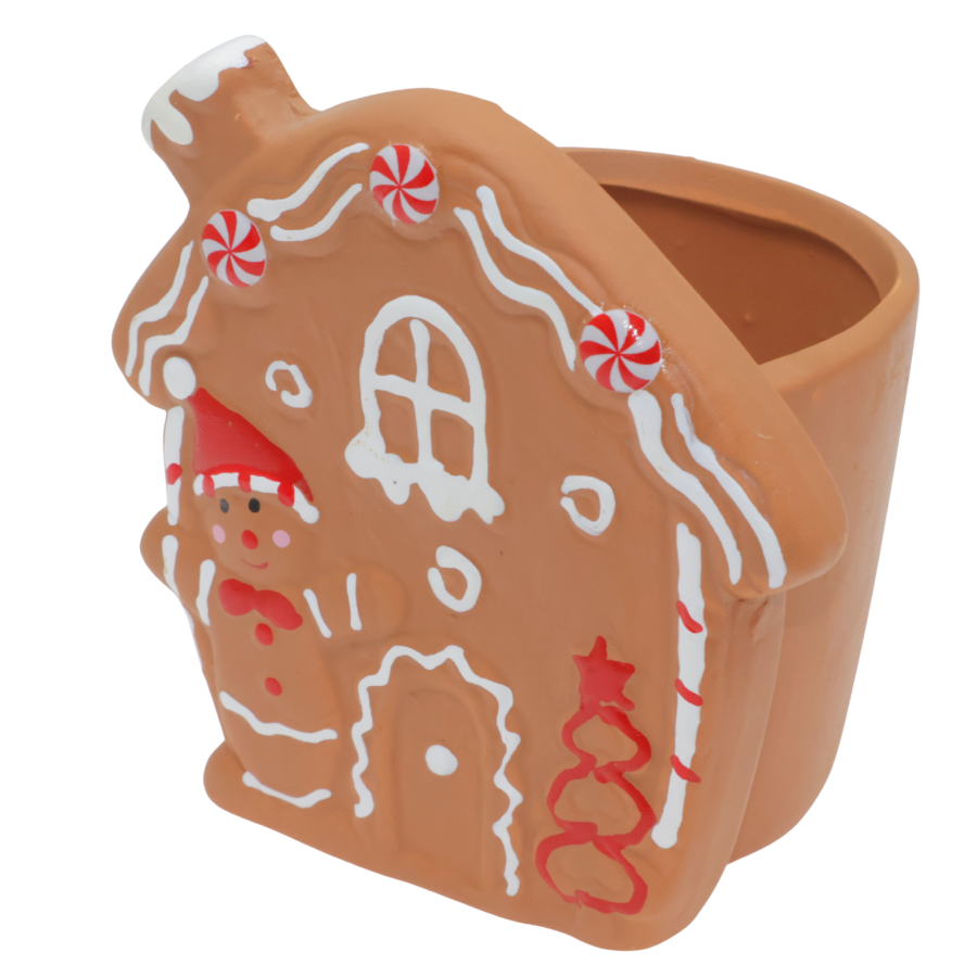 Mini macetero navideño cerámica, 10x7cm