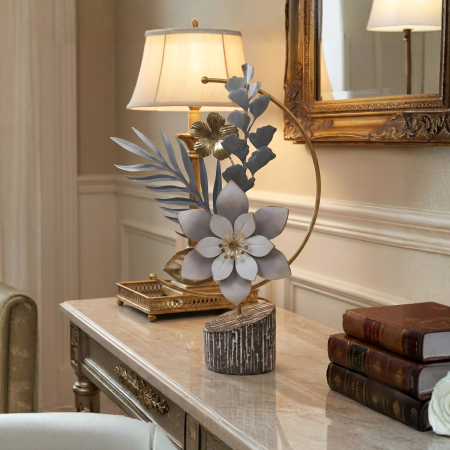 Decoración de flores hierro forjado, 48cm