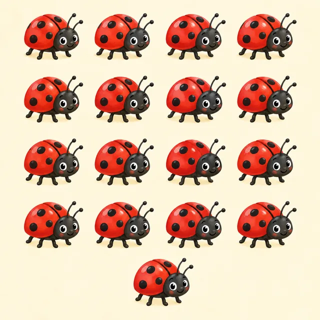 Illustration of seventeen