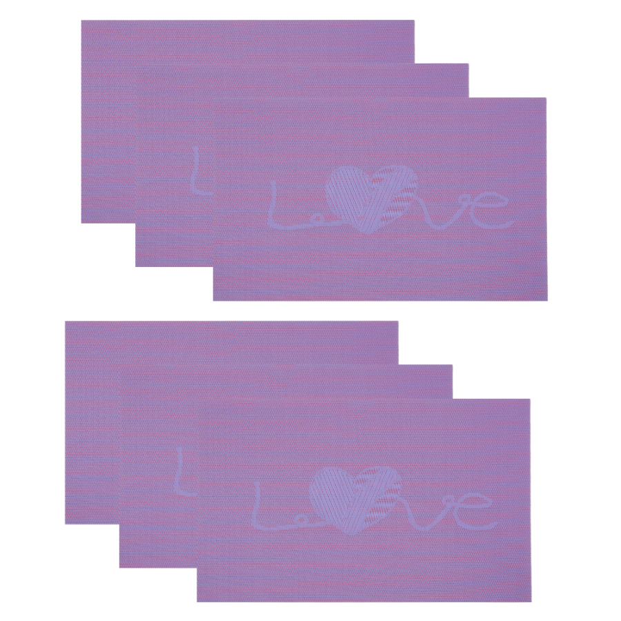 Set de individuales decorativos 6 piezas, pvc, 45x30cm