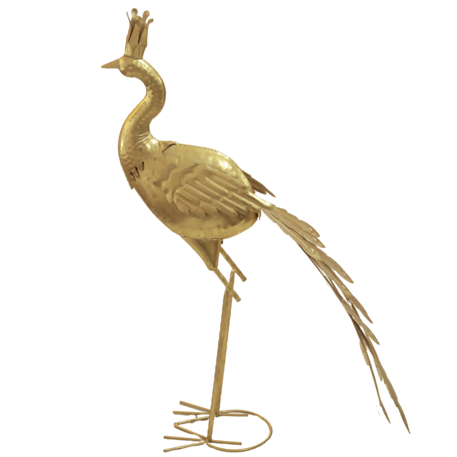 Adorno pavo real hierro forjado, dorado 81.5x50x39cm