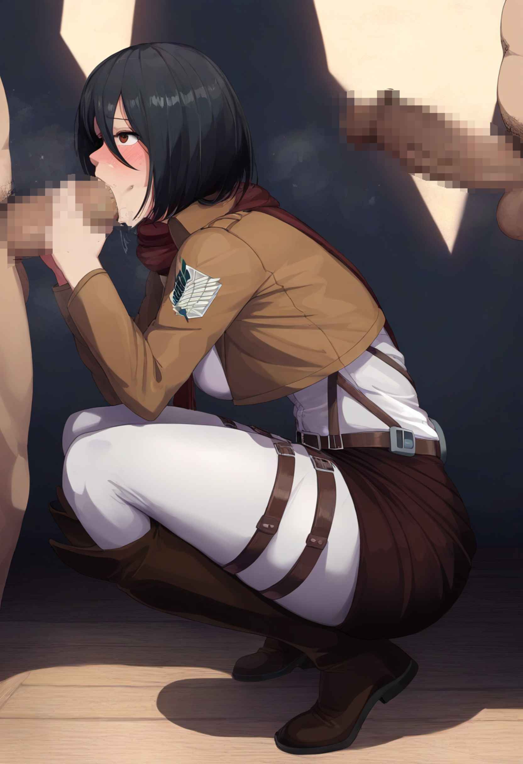 エレンを忘れさせるデカチンNTRセックスで孕むミカサ by 長々流なる with mikasa ackerman, mikasa, cuckolding, ahegao, large penis, heart eyes, succumbing to pleasure