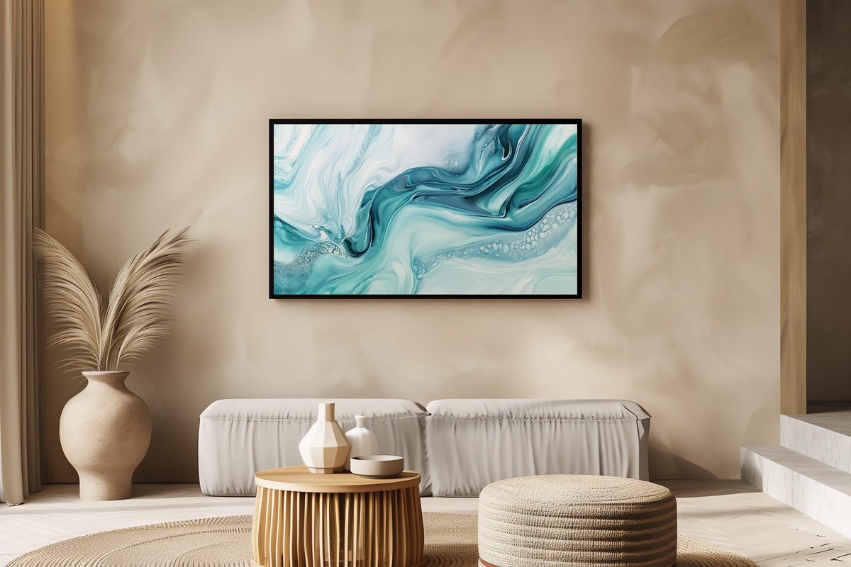 Fluid Water Elegance Modern Frame TV Art