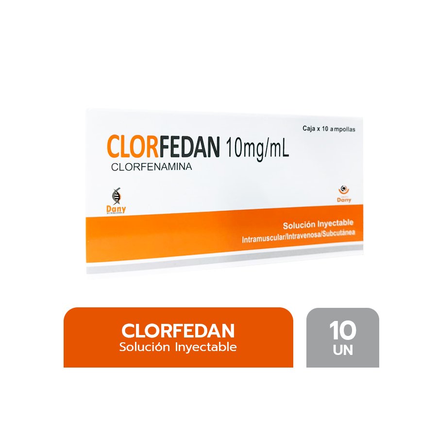 Clorfedan 10 Mg/ml Dany S.A.C. Caj.X 10 Amp.