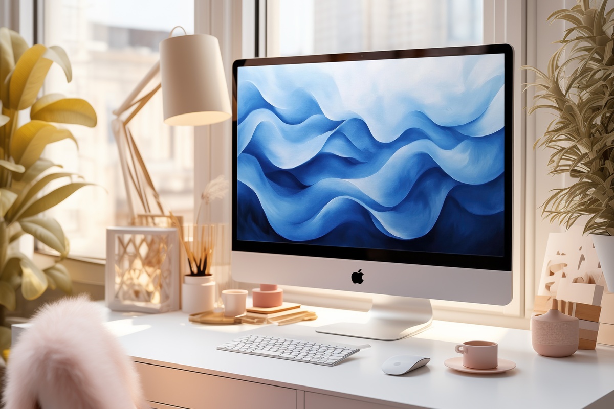 Ocean Wave Blue Harmony Desktop Wallpaper