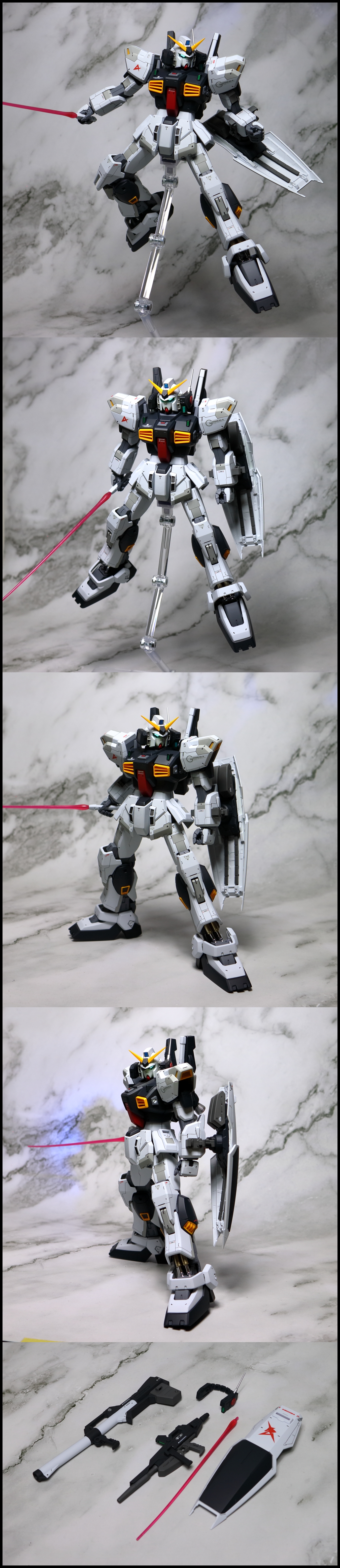 バンダイ　MG　Mk-2ディフェンサー（スーパーガンダム）改修塗装完成品　ガンダムMk-2　Ver2,0+Gディフェンサー