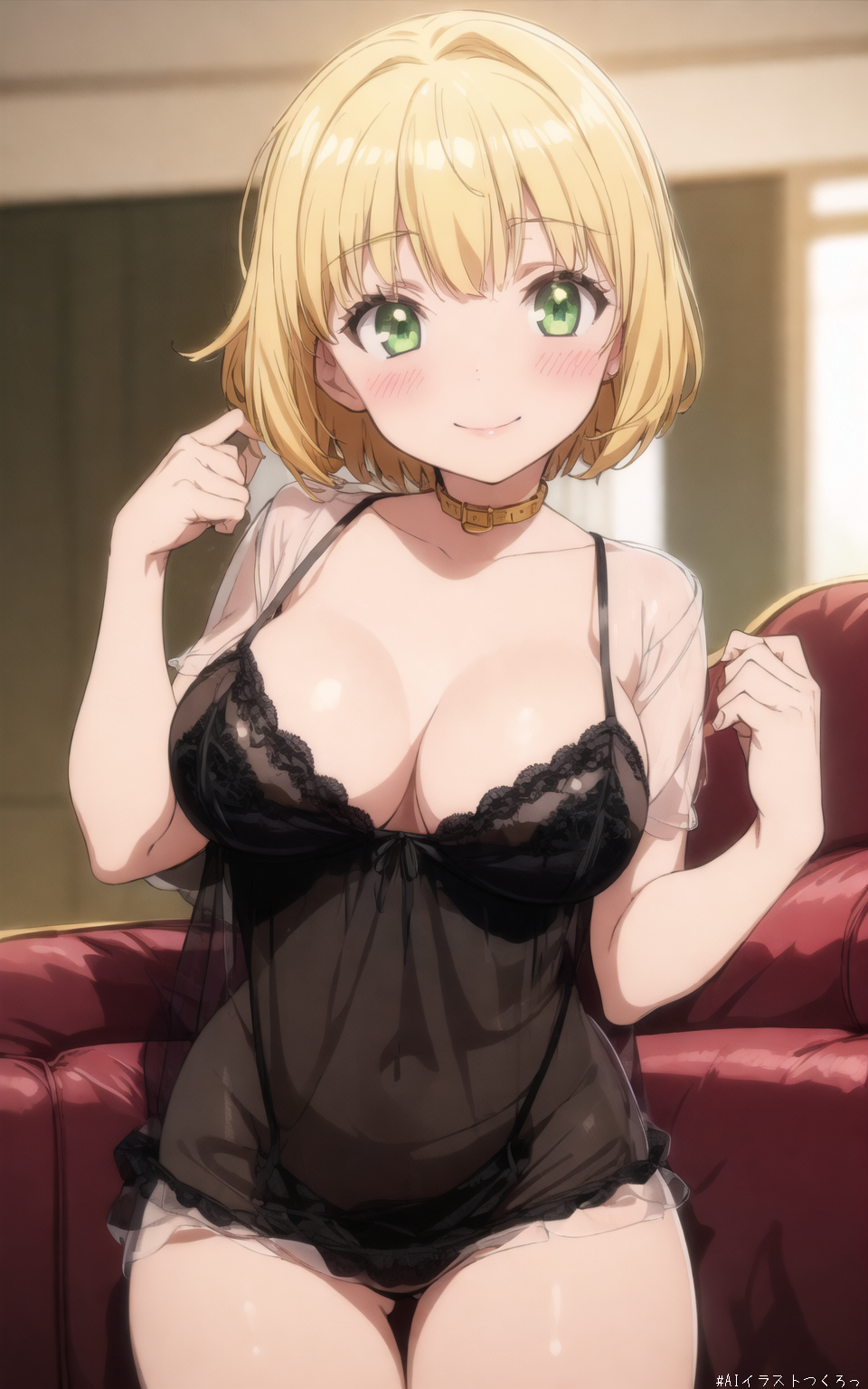 金髪ボブちゃん えっちな下着シリーズ by ぽんぽよ with blonde, babydoll, lingerie, lingerie, original