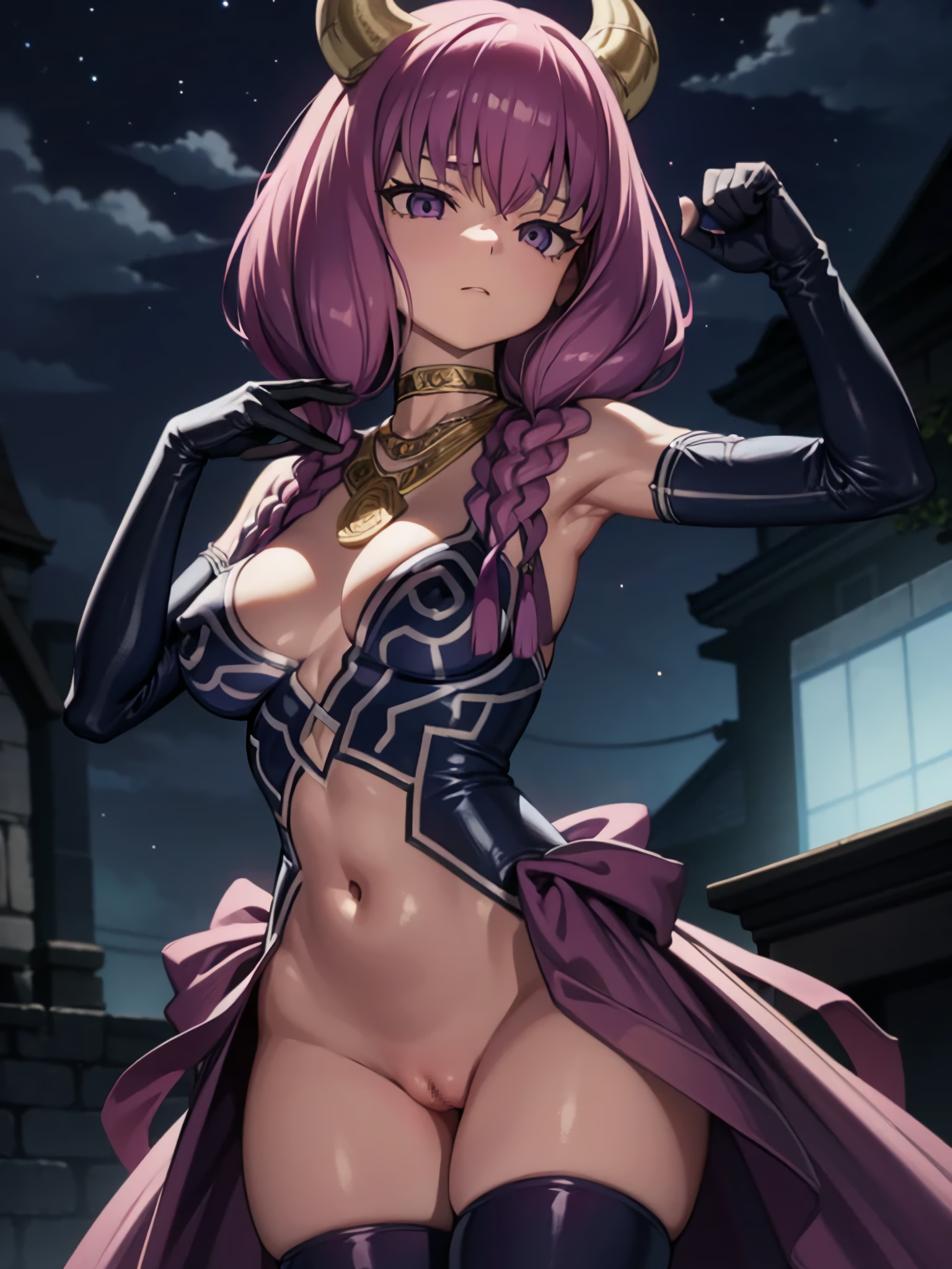 Aura the Guillotine by クゥ with ai art, Frieren at the Funeral, Aura