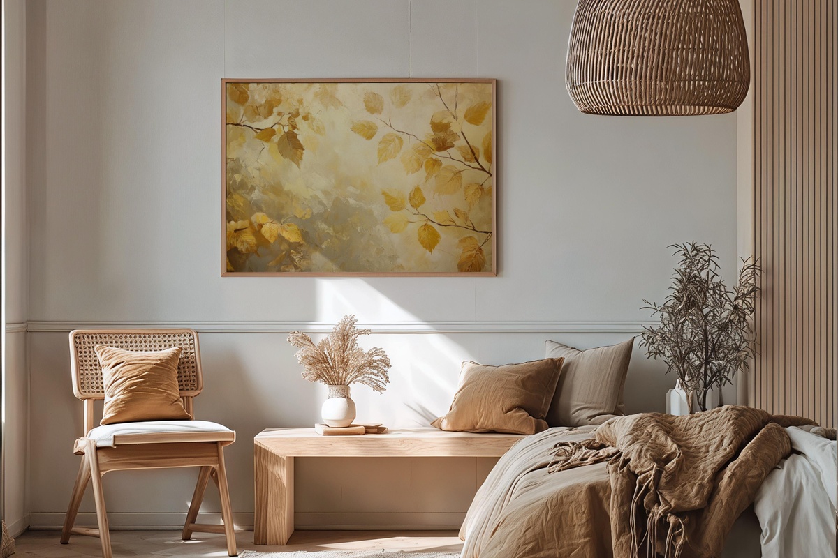 Amber Leaves Elegance Fall Printable Wall Art