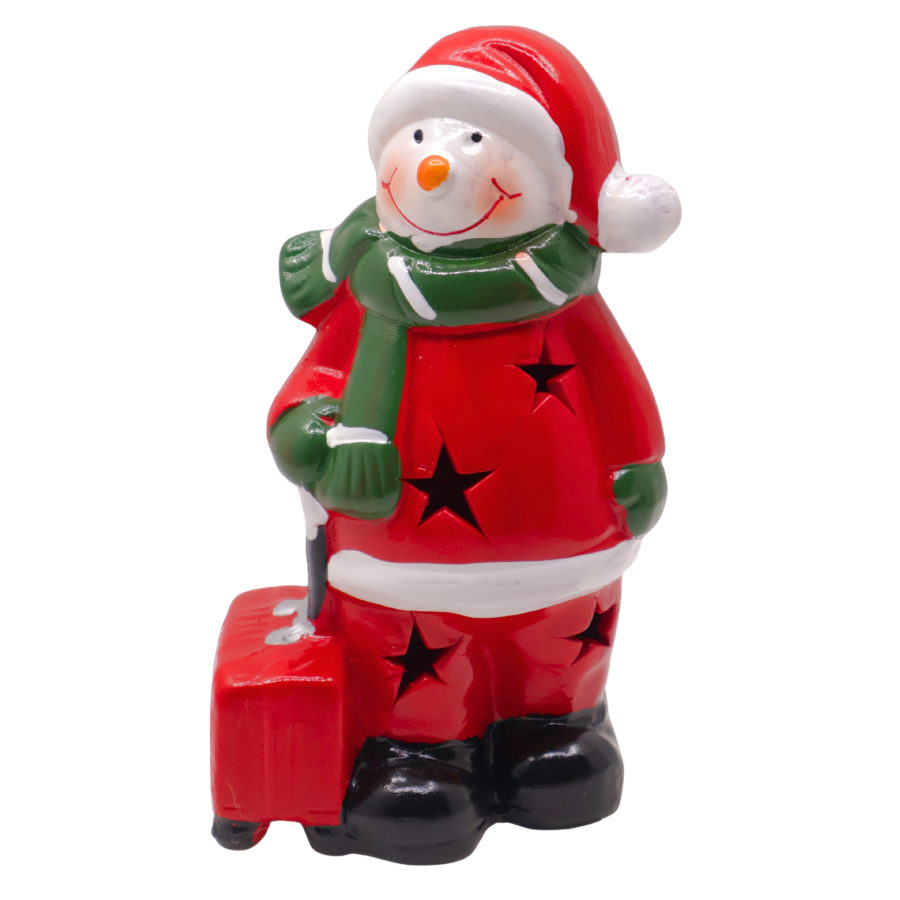 Adorno navideño con luz cerámica, 15.5cm