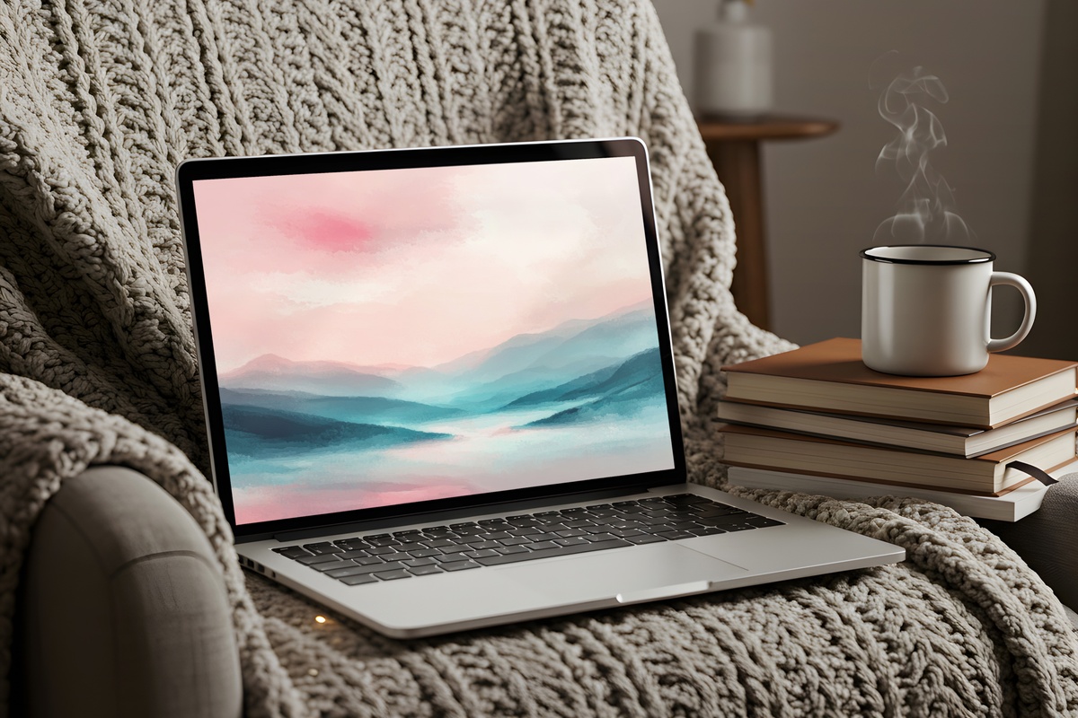 Pastel Landscape Tranquility Desktop Wallpaper