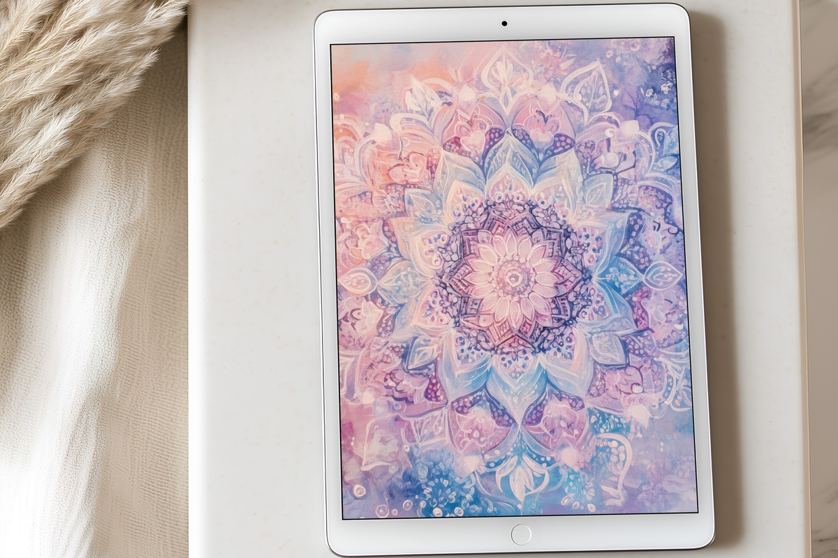 Pastel Mandala Serenity Boho iPad Wallpaper