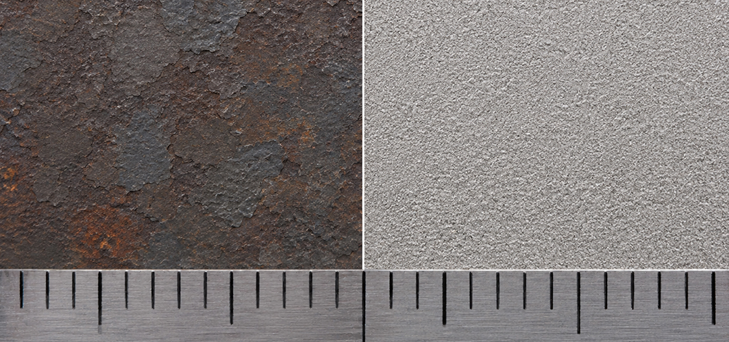 as-blog-1.jpg Steel blasting before and after mill scale removal