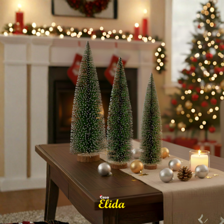 Mini árbol navideño pvc/madera, 30cm
