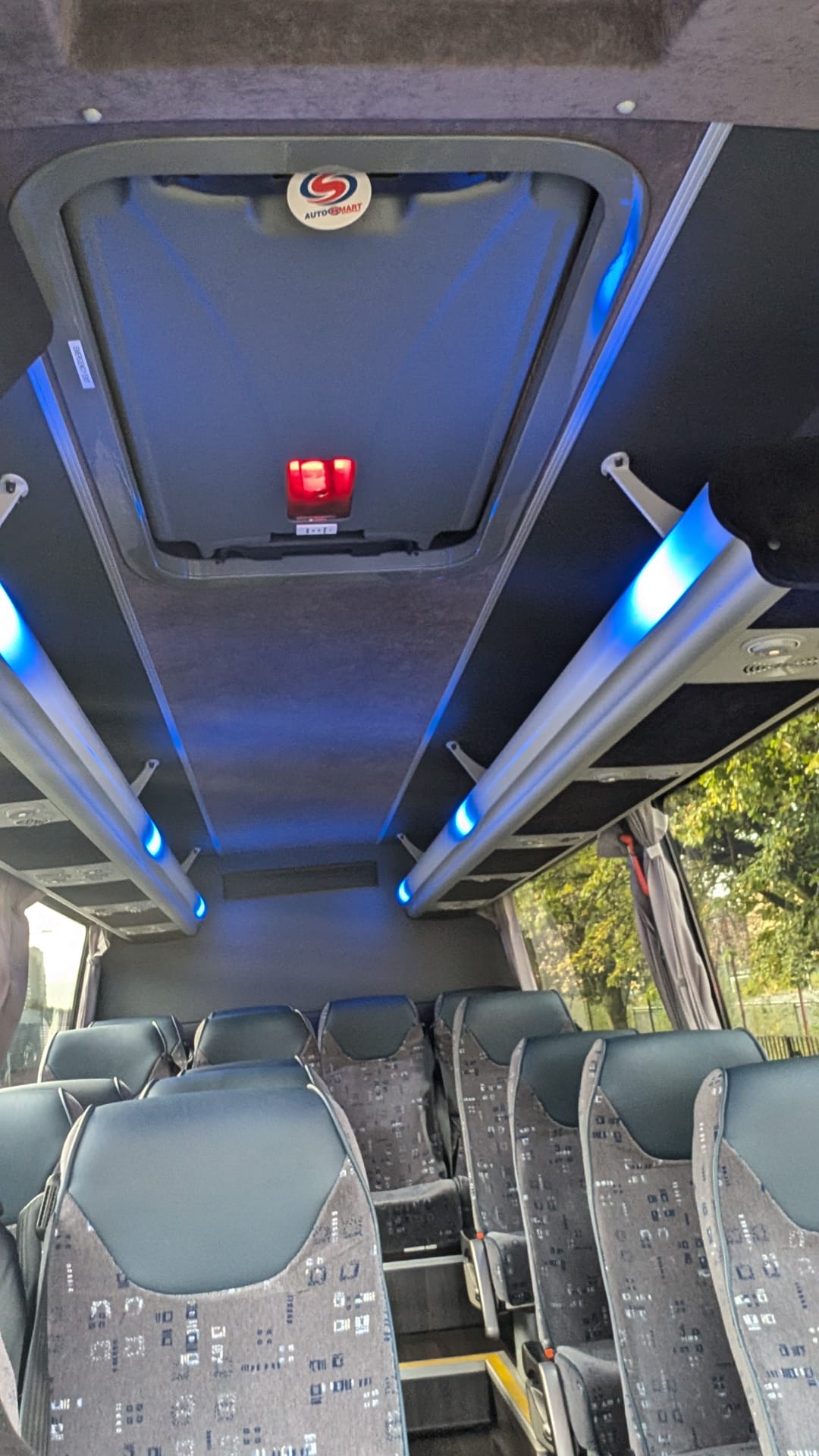 Comfortable minibus interior seating
