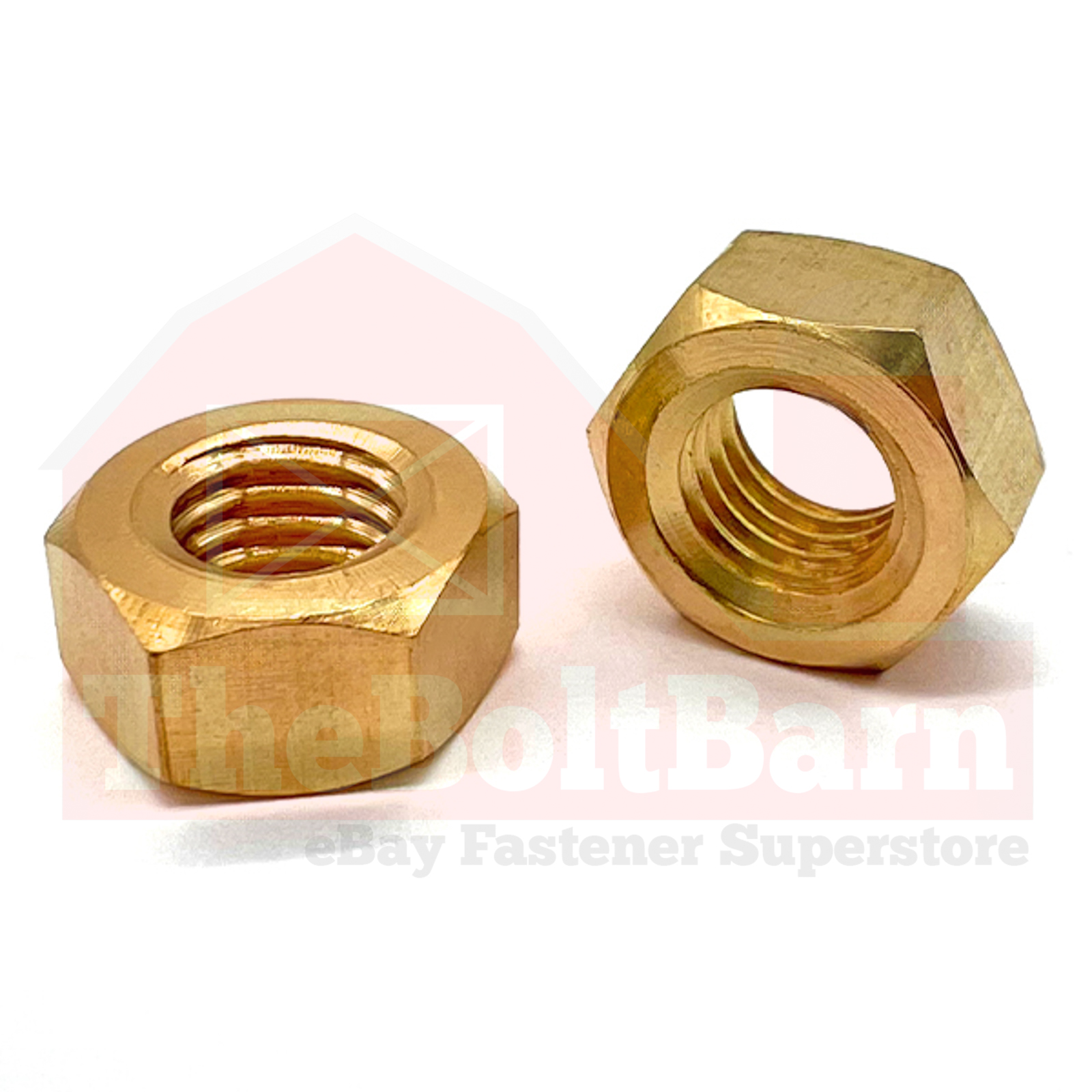 #12-24 Brass Finished Hex Nuts (Pick Quantity) - Picture 2 of 7