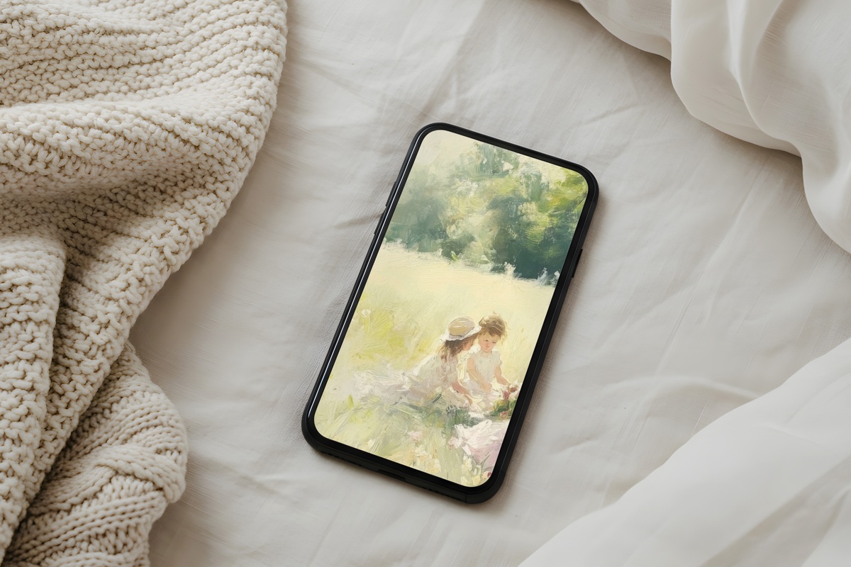 Playful Summer Reverie iPhone Wallpaper - serene pastel tones