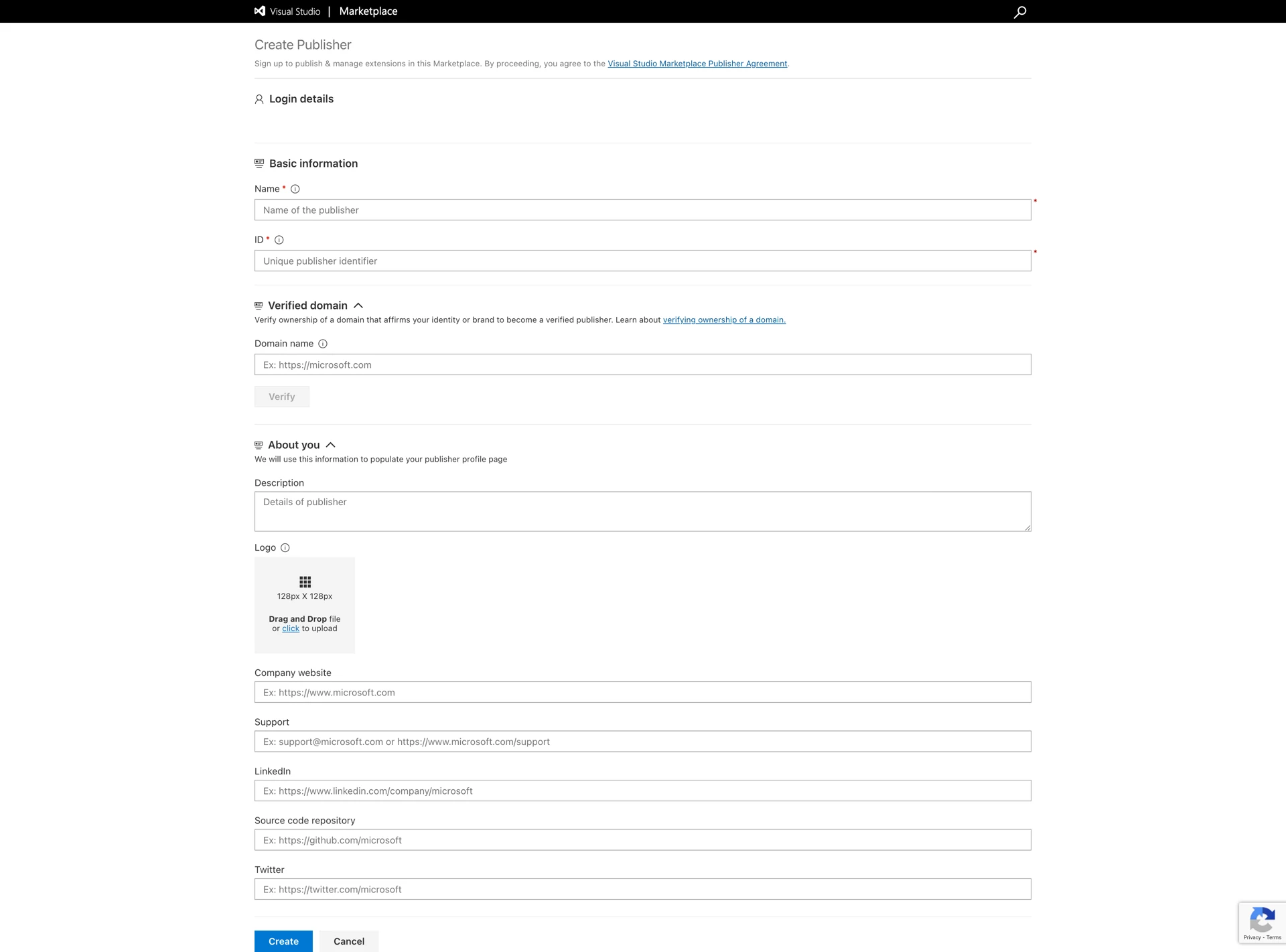 VS Code | Marketplace - Create Pulbisher