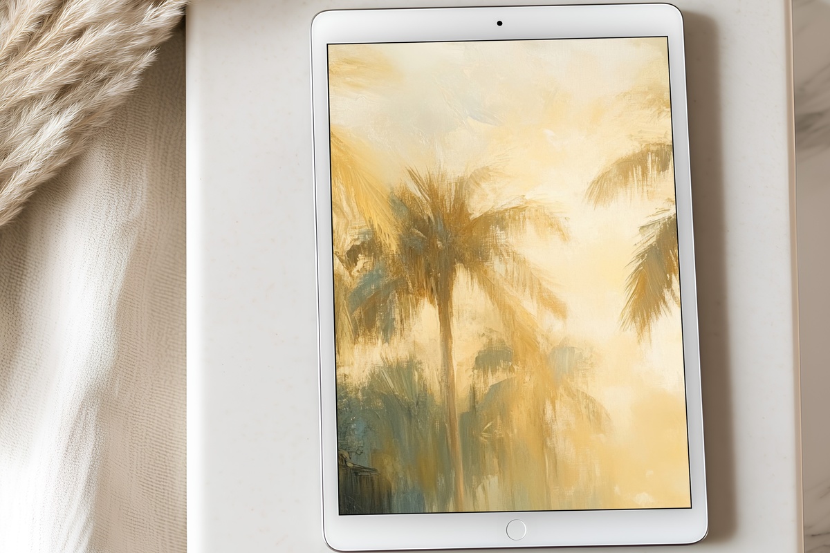 Emerald Dreams of Palm Summer iPad Wallpaper