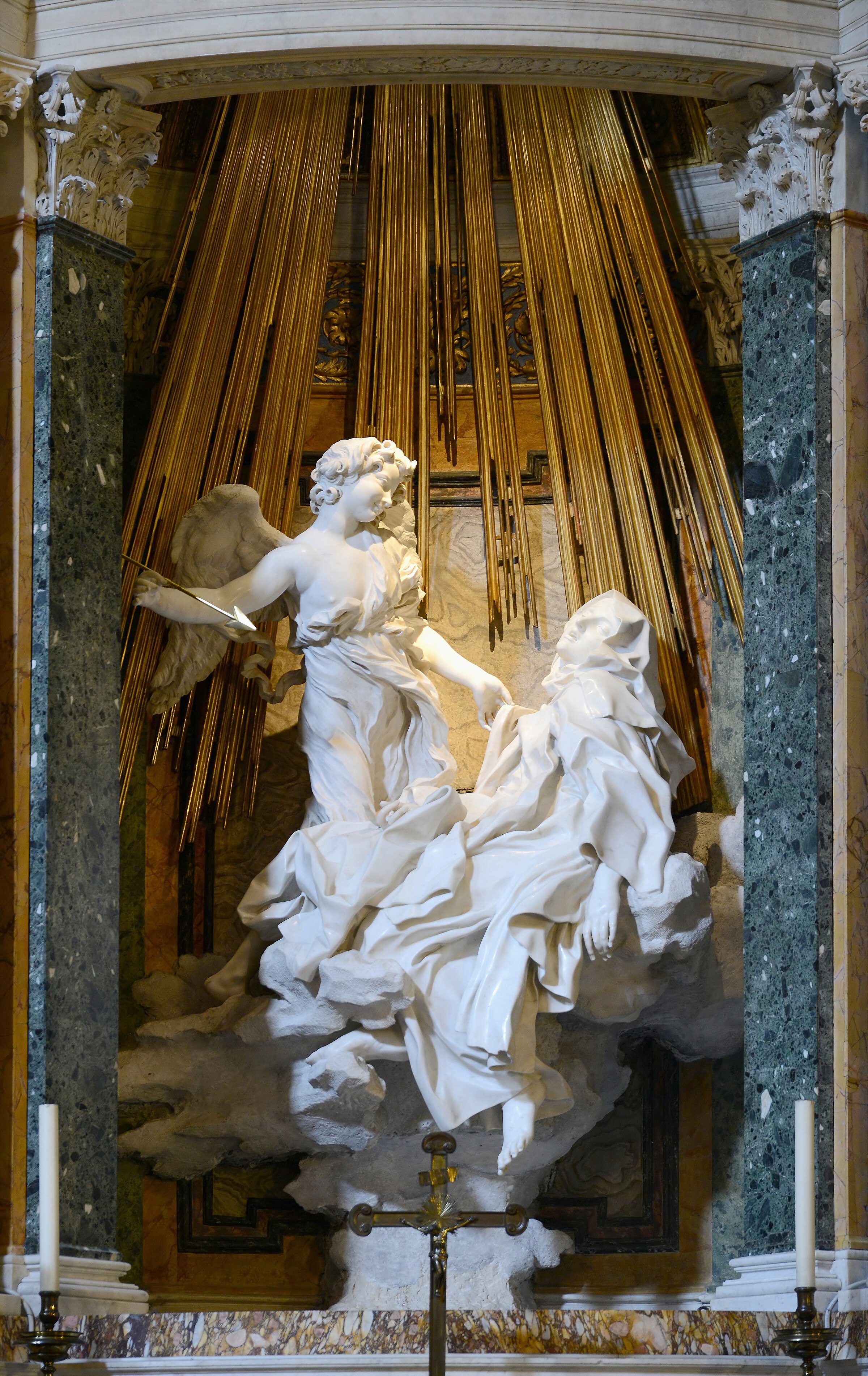 Gian Lorenzo Bernini, The Ecstasy of Saint Teresa, 1647-1652. Marble and gilded bronze. Santa Maria della Vittoria, Rome.