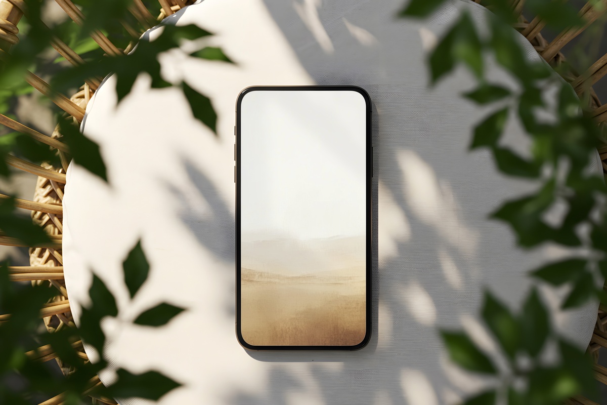 Earthy Landscape Symphony iPhone Wallpaper minimalist landscape phone background in earth tones