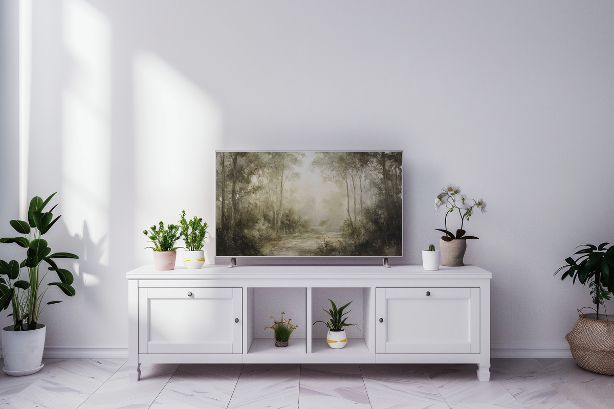 Misty Forest Veil Landscape Frame TV Art