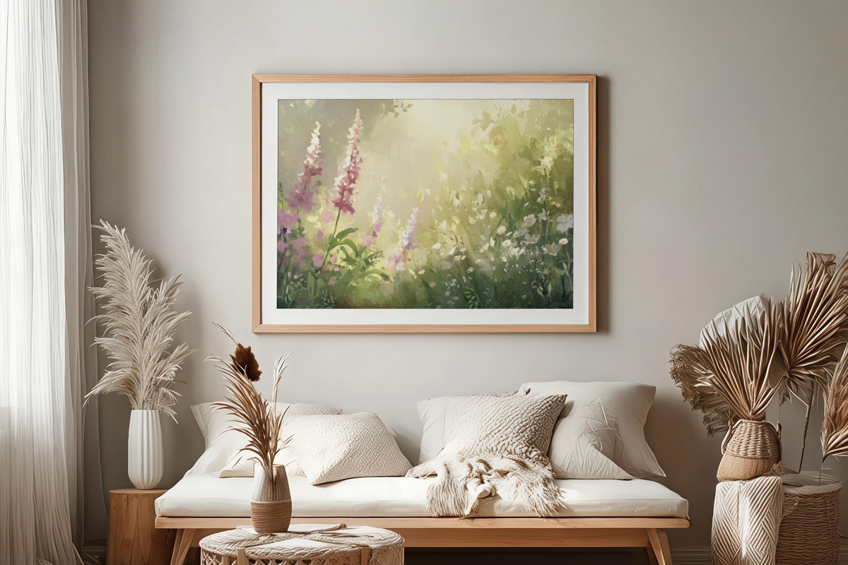 Wildflower Sunlit Harmony Printable Wall Art - impressionist wildflowers in sunlight
