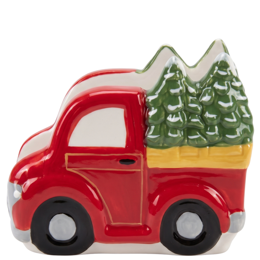 Servilletero navideño cerámica, 14x11cm