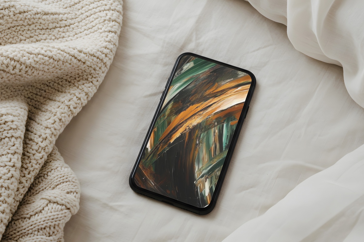 Earthy Horizon Whispers Abstract iPhone Wallpaper