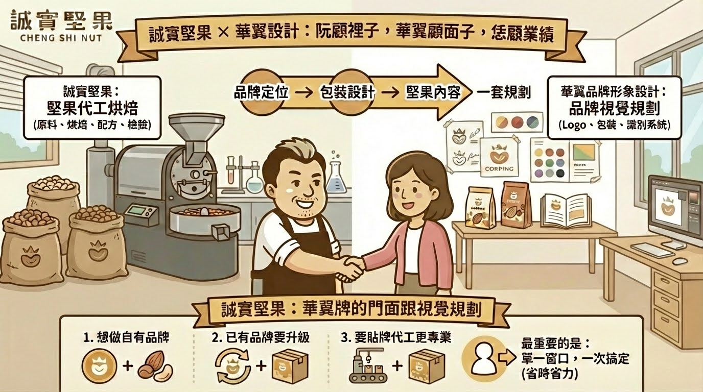 誠實堅果：華翼牌的門面跟視覺規劃