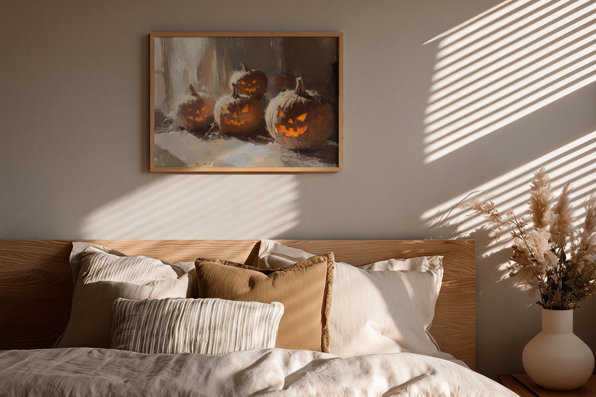 Glowing Jack-O-Lantern Whimsy Halloween Printable Wall Art