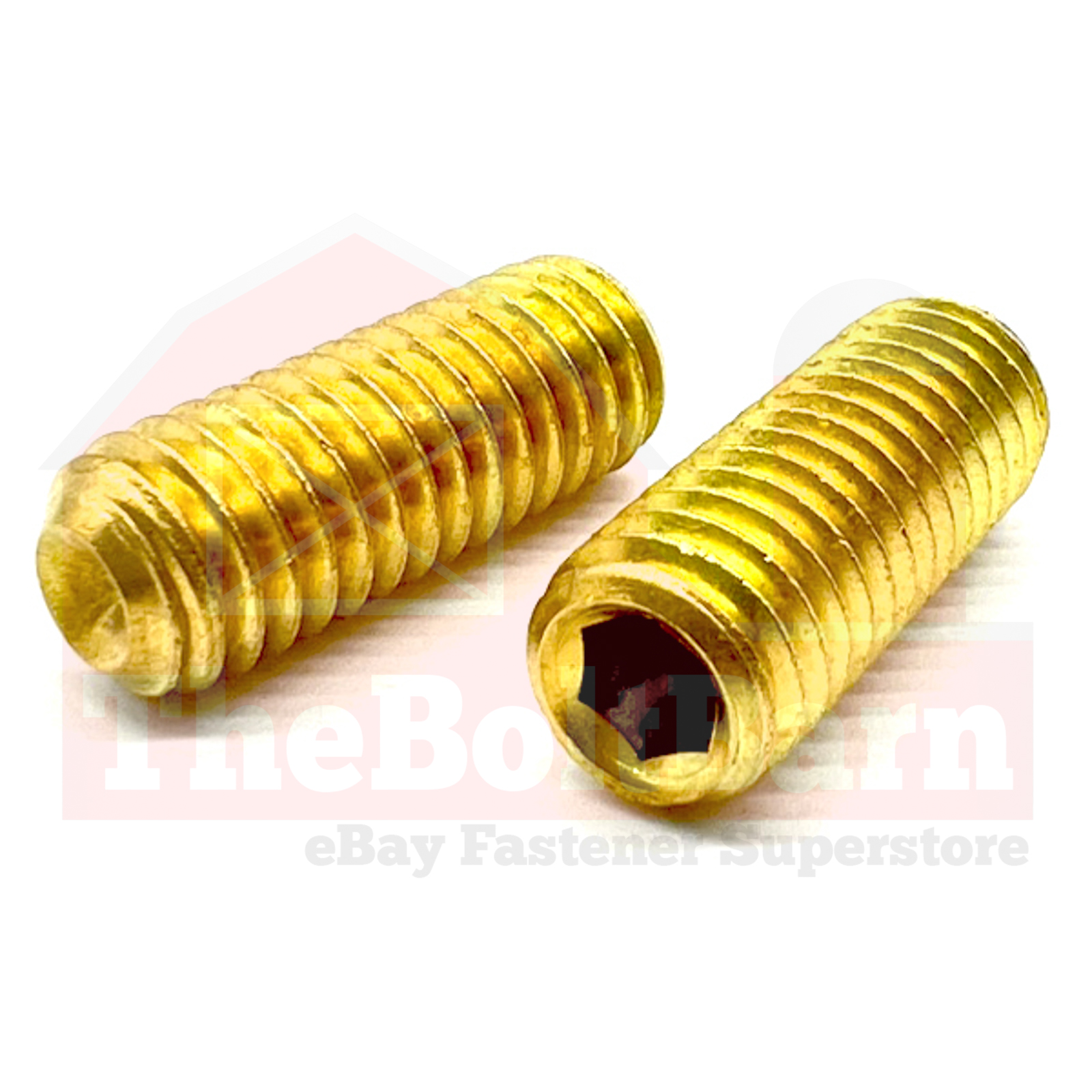 3/8"-16 Brass Cup Point Socket Set Screws (Choose Length & Qty)