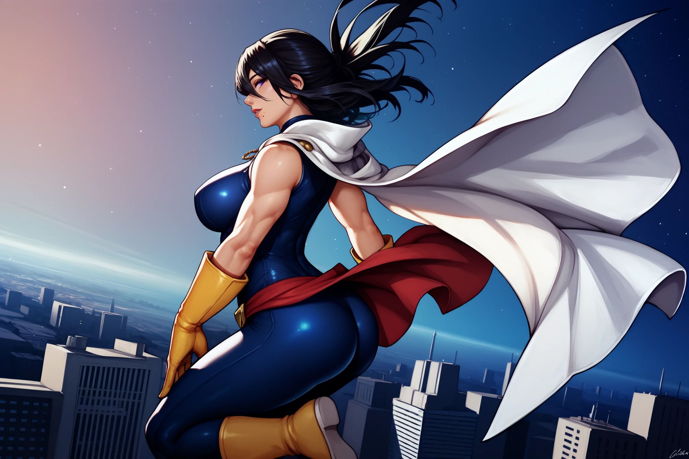 nana shimura by waifu_licker with girl, large breasts, My Hero Academia, ai art, muscle girl